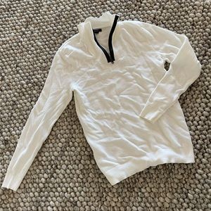 Alfani for Macy’s white quarter zip pullover